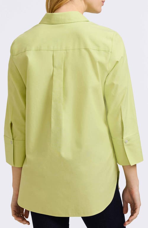 Foxcroft Madison Popover Cotton Oxford Shirt In Pistachio