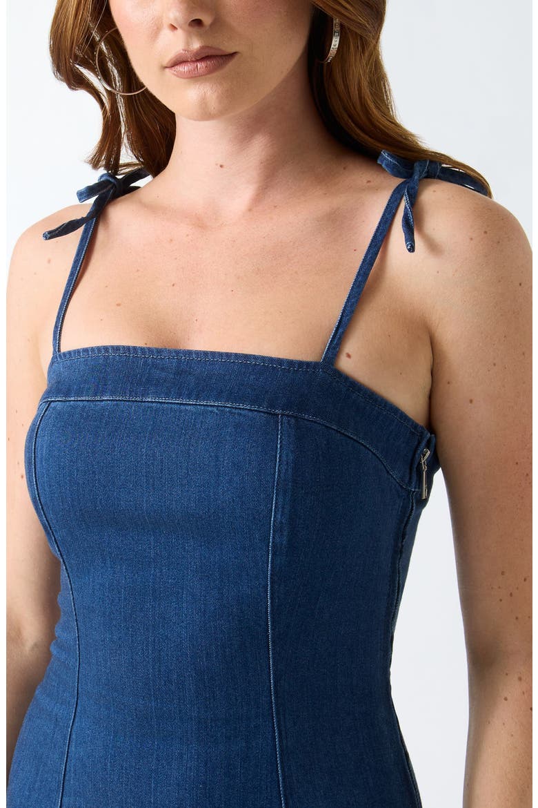 Natty Trumpet Hem Denim Dress, Alternate, color, SNK1-BRIGH