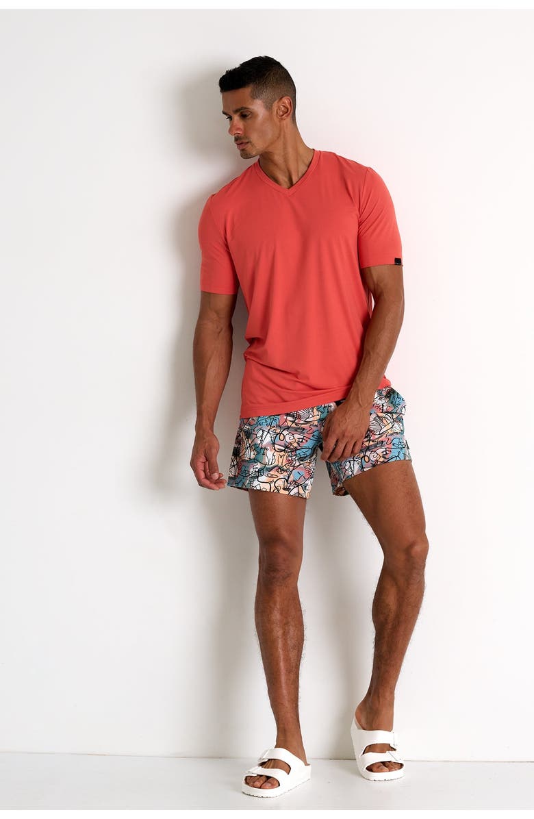 SHAN Classic fit stretch swim trunks, Alternate, color,