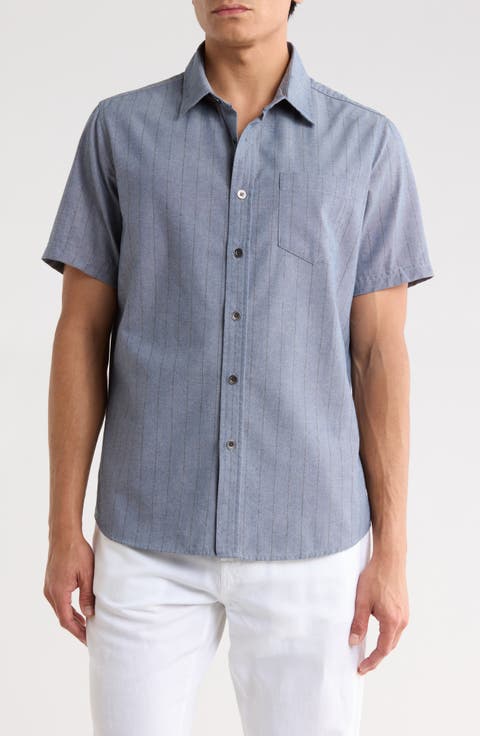Augustine Short Sleeve Chambray Button-Up Shirt