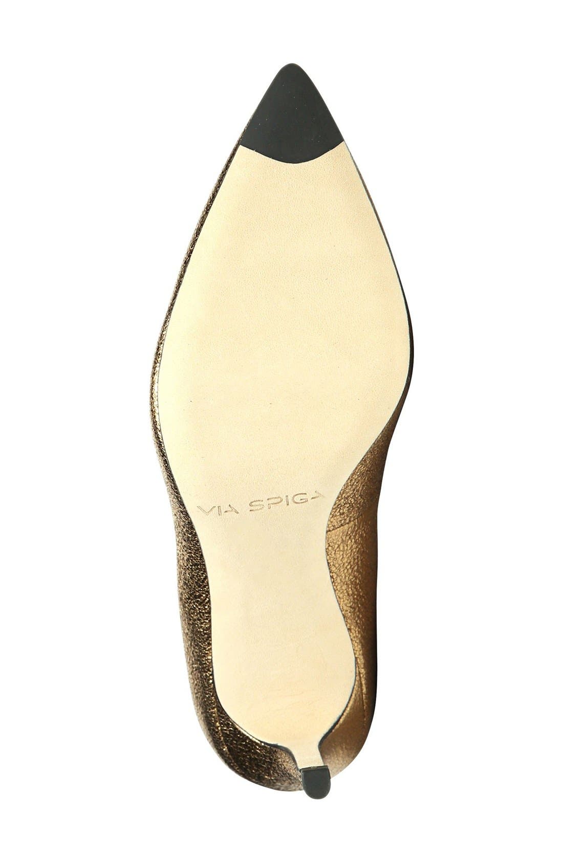 'Carola' Pointy Toe Pump, Alternate, color, GOLD LEATHER
