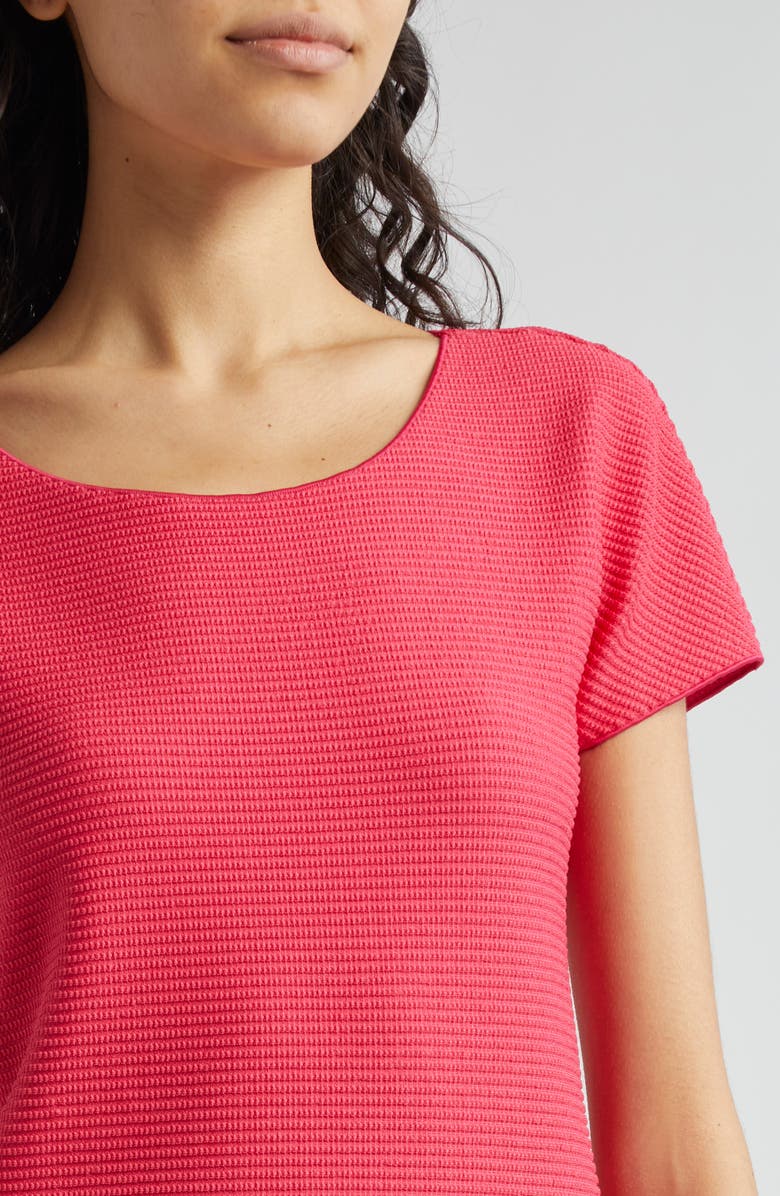 Emporio Armani Ottoman Rib T-Shirt, Alternate, color, Solid Medium Red