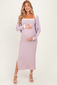 PinkBlush Color Block Sleeveless Fitted Dress Cardigan Set