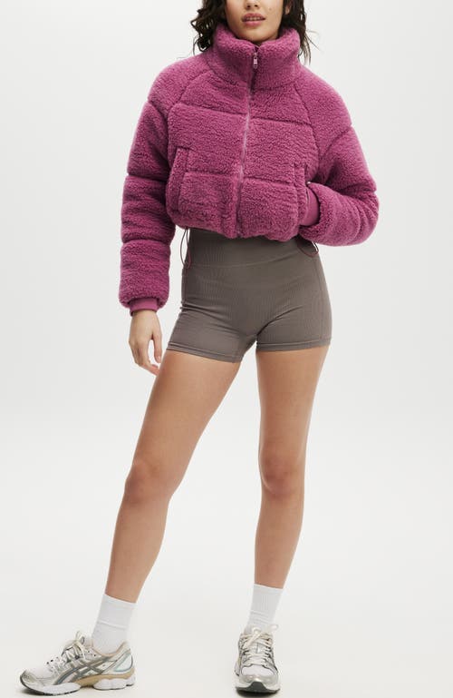 COTTON ON BODY ACTIVE THE MOTHER PUFFER CROPPED SOFT FLEECE JACKET