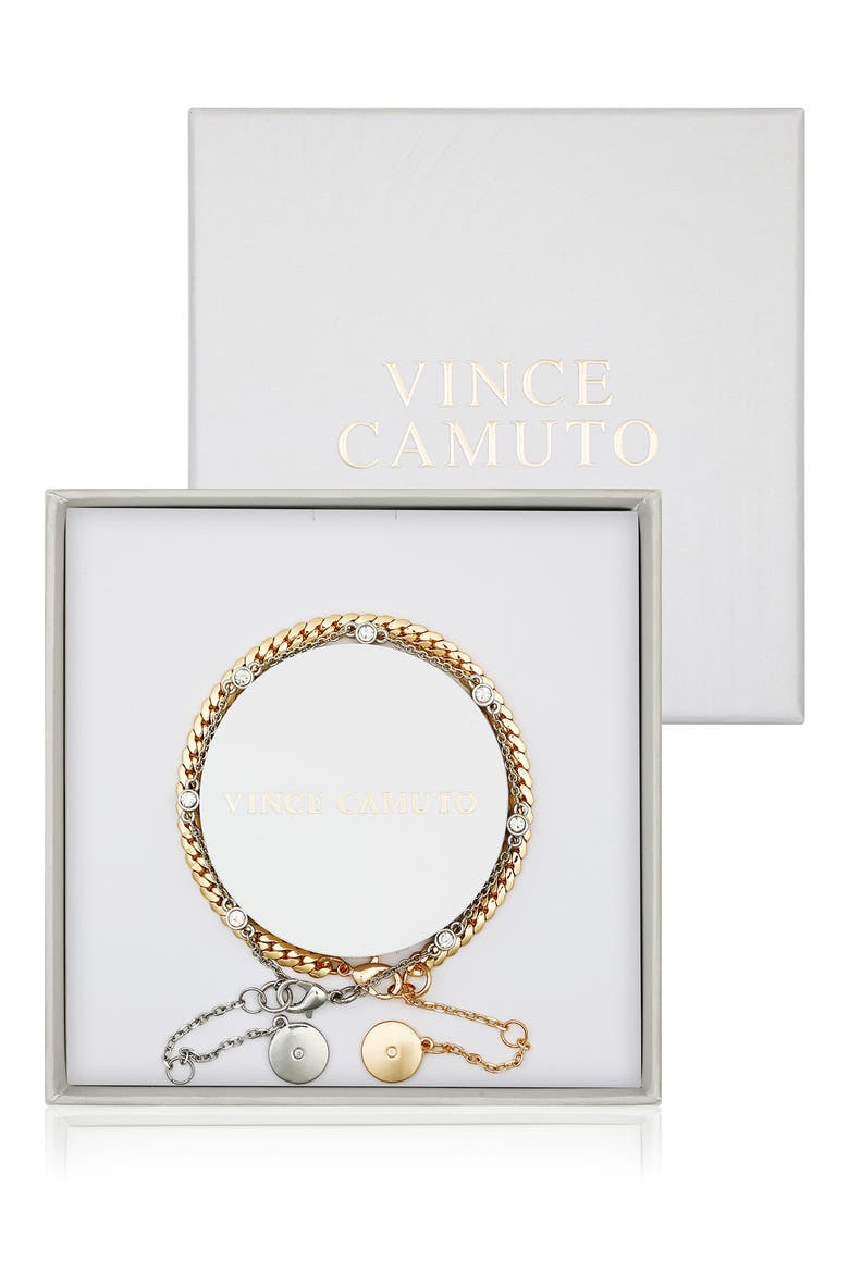 Set of 2 Chain Bracelets, Main, color, GOLD TONE