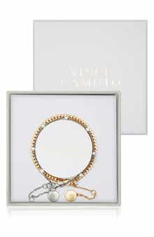 Set of 2 Curb & Line Chain Bracelets