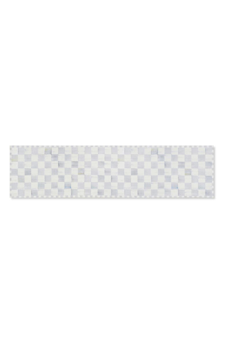 MACKENZIE CHILDS Sterling Check Washable Runner, Main, color, Sterling