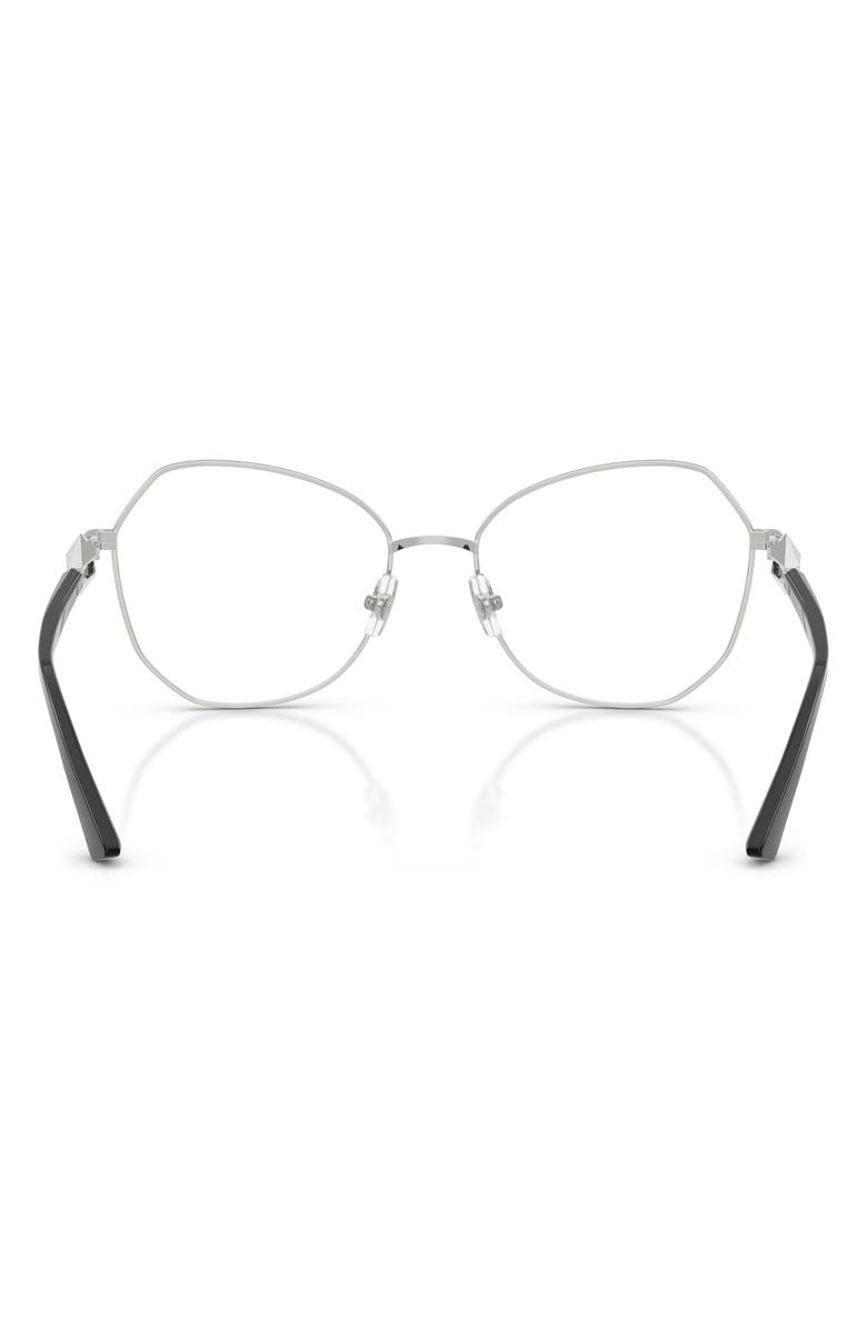 Jimmy Choo 55mm Round Optical Glasses, Alternate, color, Silver/ Black / Demo Lens
