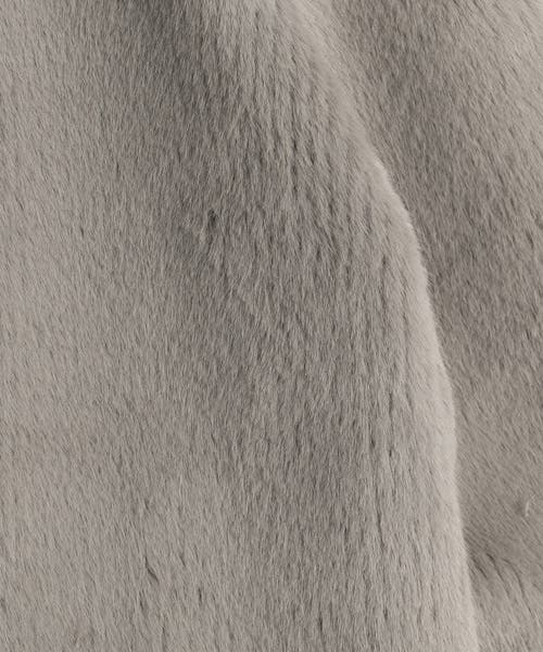 Echo Collarless Fur Jacket With Raglan Sleeves In Gray