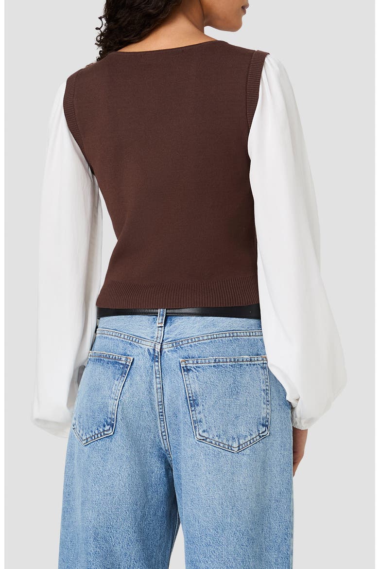 Maxime Layered Look Sweater Vest, Alternate, color, COC. BRWN (MAXIME)