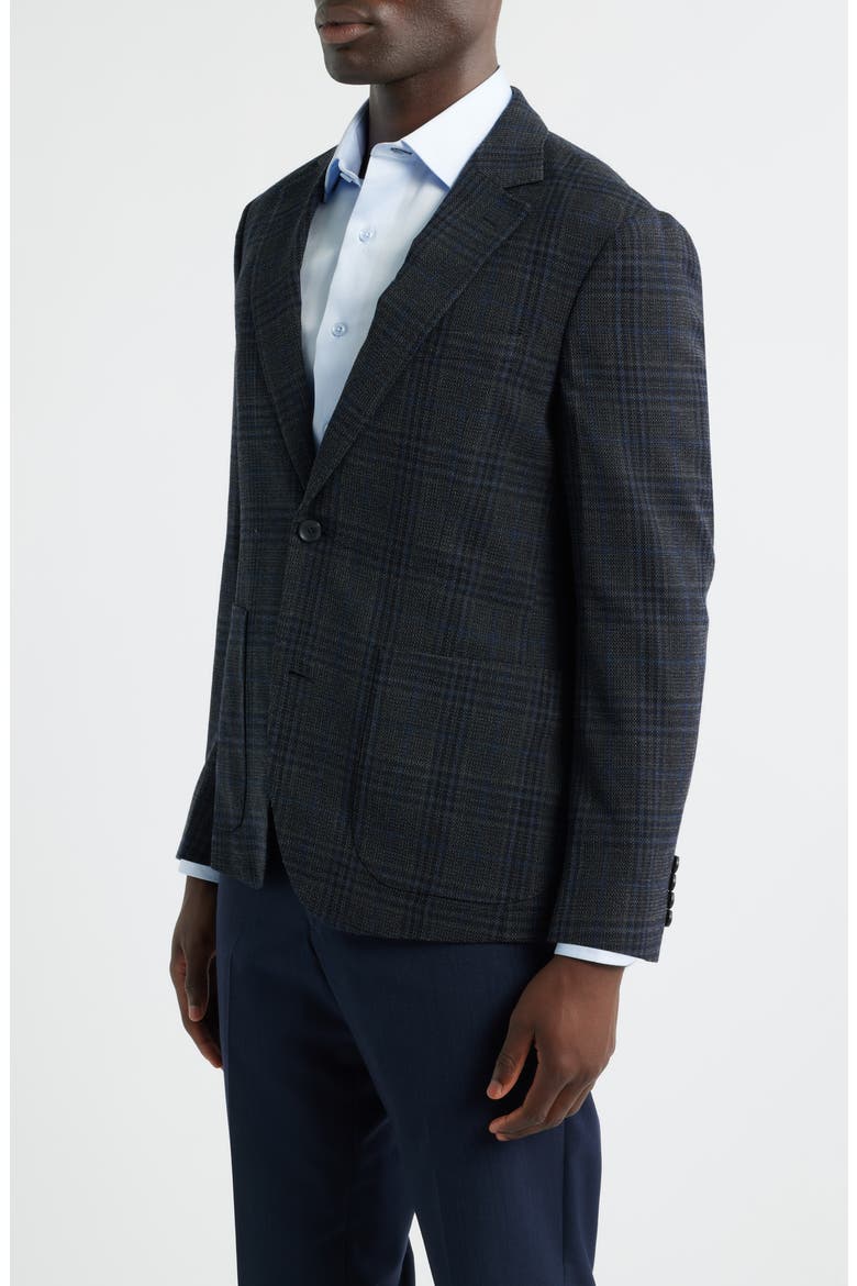 Villa Plaid Knit Wool Blend Sport Coat, Alternate, color, GREY VILLA PLAID