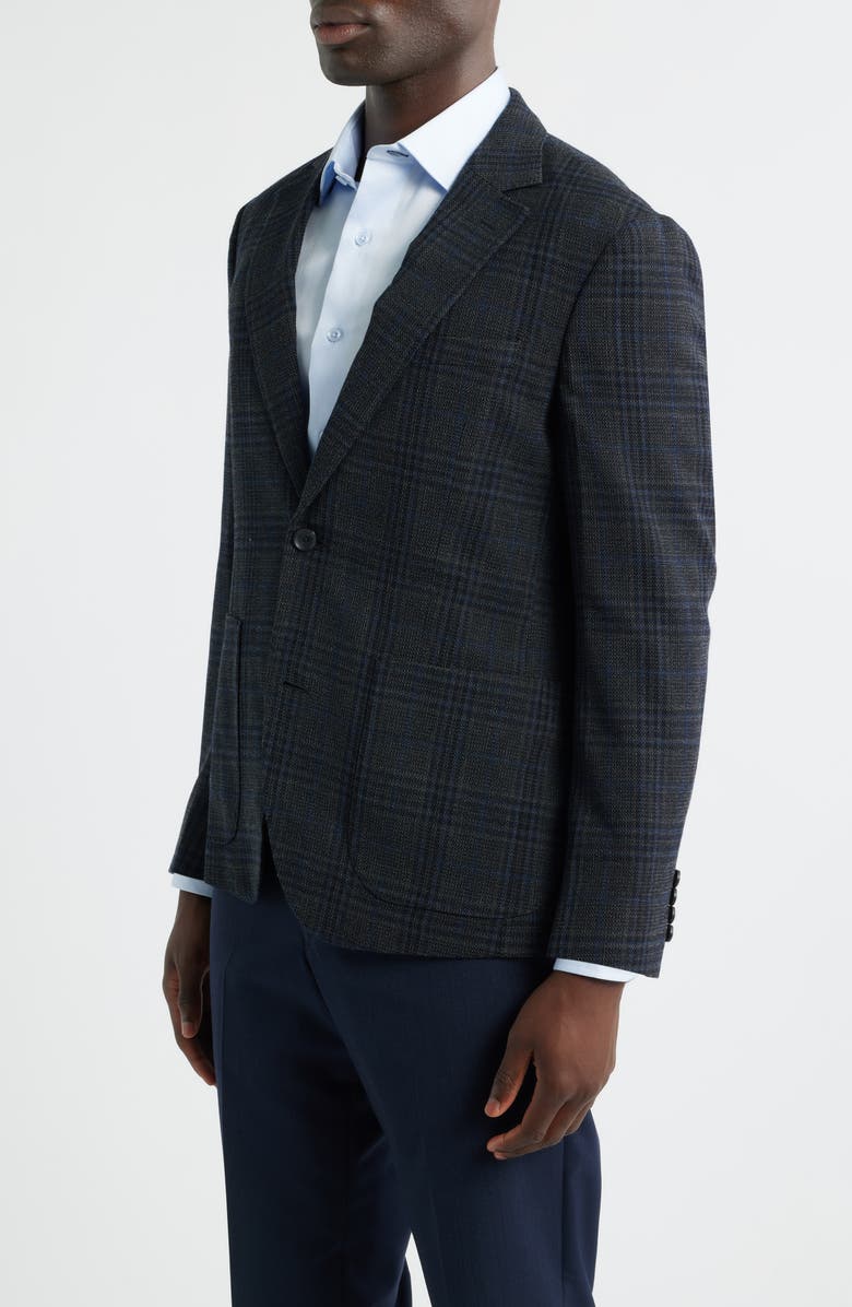 Nordstrom Villa Plaid Knit Wool Blend Sport Coat, Alternate, color, Grey Villa Plaid