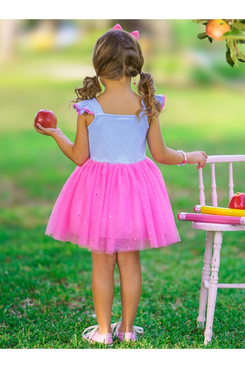 Sweetest Student Pink Apple Shimmer Tutu Dress, Alternate, color, Pink