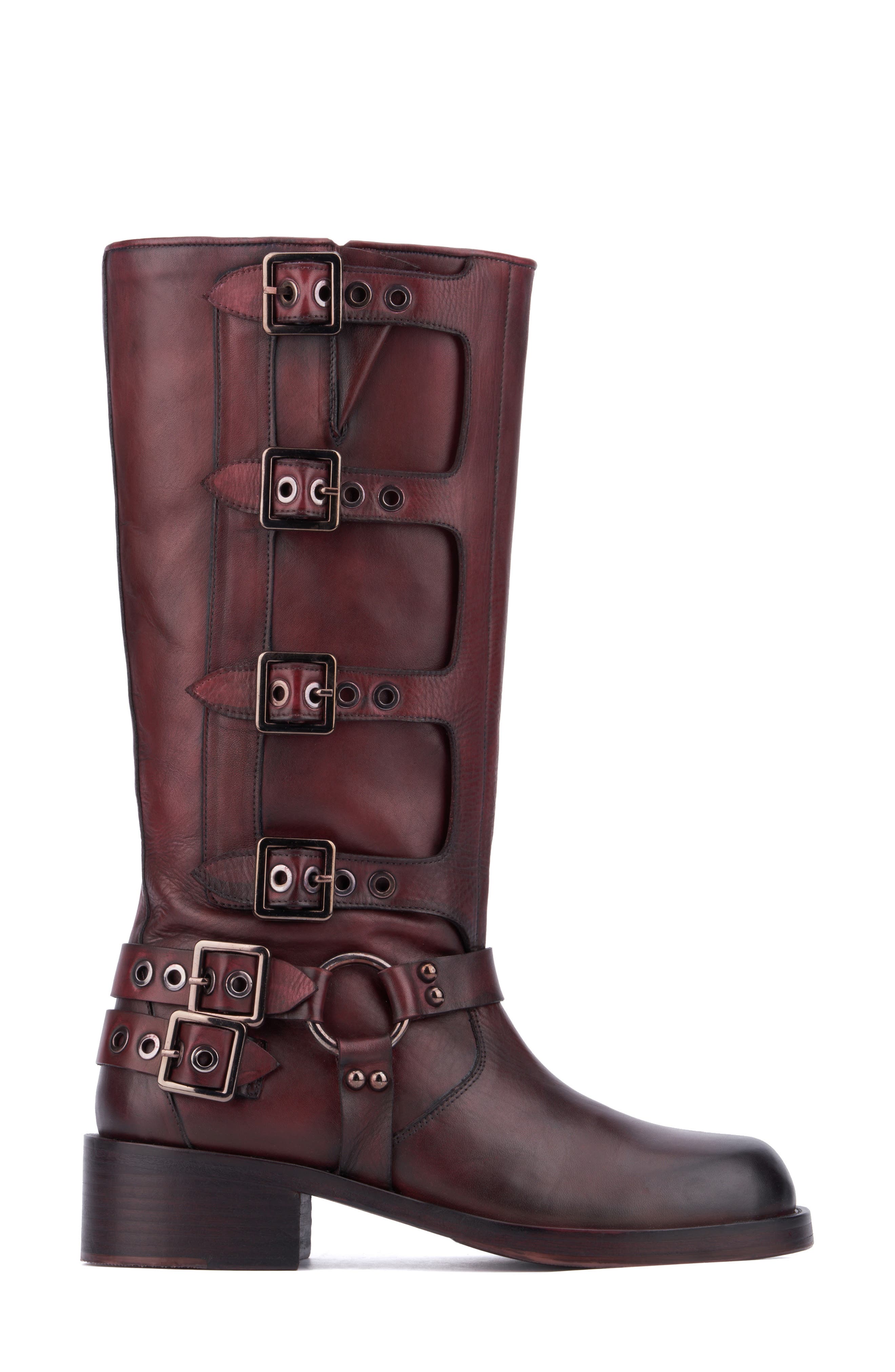 Constance Knee High Boot, Alternate, color, BURGUNDY