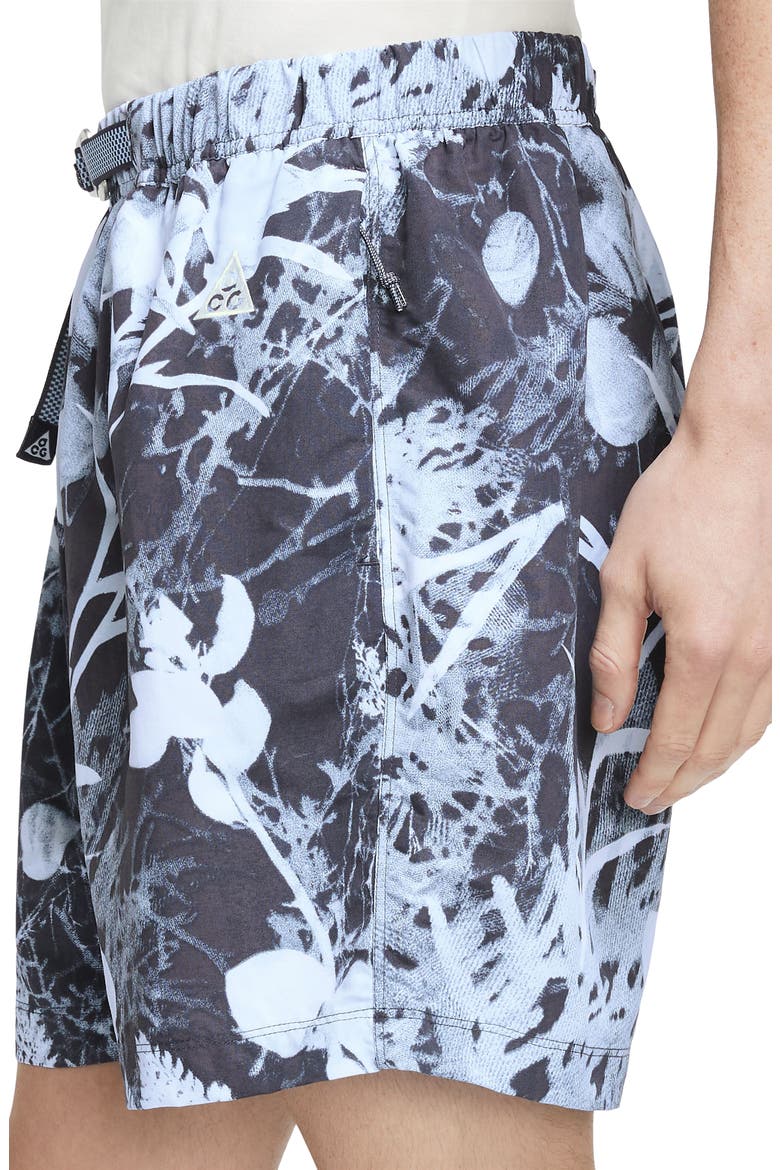 ACG Water Repellent Floral Nylon Trail Shorts, Alternate, color, GRIDIRON/ COBALT/ SUMMIT WHITE