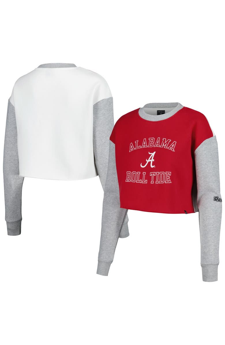 Hype and Vice Women's Hype and Vice Crimson Alabama Crimson Tide Colorblock Rookie Crew Pullover Sweatshirt, Main, color, Crimson