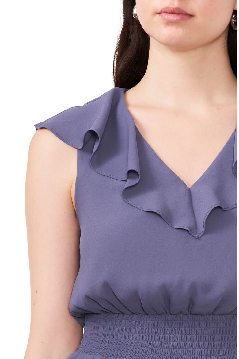 Ruffle Smocked Waist Midi Dress, Alternate, color, TWILIGHT INDIGO