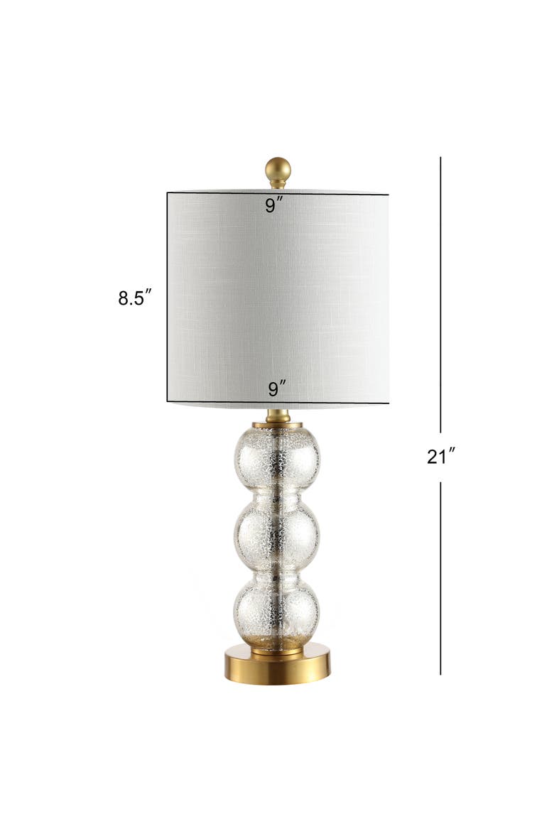 February Glass/Metal LED Table Lamp, Alternate, color, Mercury Glass/Brass Gold