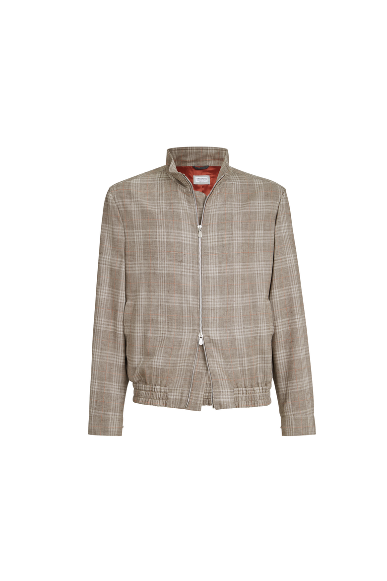 Tartan outerwear jacket, Alternate, color, Light Grey