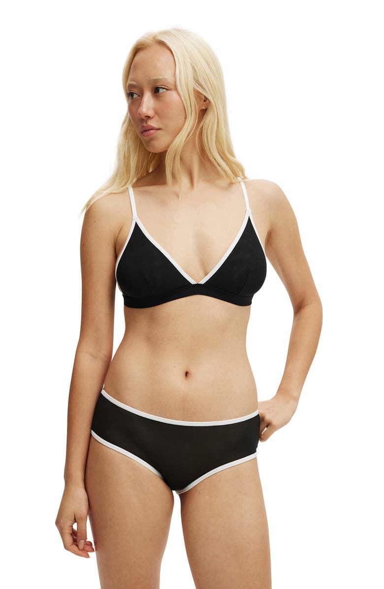 COTTON ON BODY Women's Sporty Mesh Triangle Bralette, Main, color, 