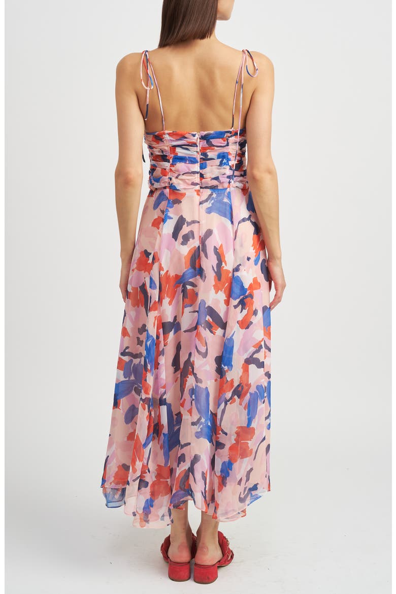 Arlie Abstract Print Midi Dress, Alternate, color, BLUSH BLUE COMBO
