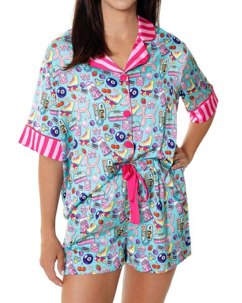 90's Girl Silky Short Sleeve Shorts Set