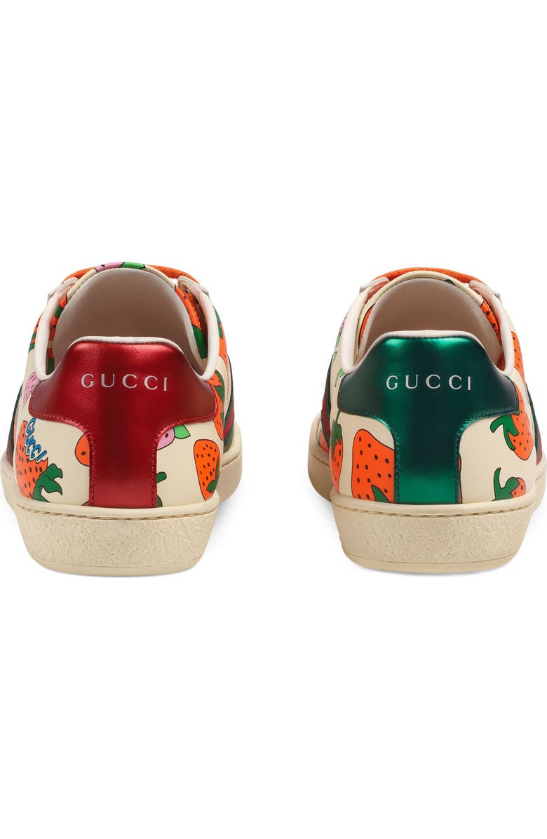 Gucci New Ace Strawberry Print Sneaker, Alternate, color,