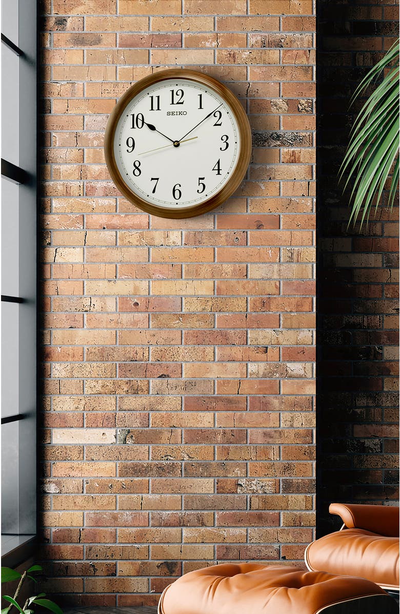 Seiko 16in. Wood Clock, Alternate, color, Brown