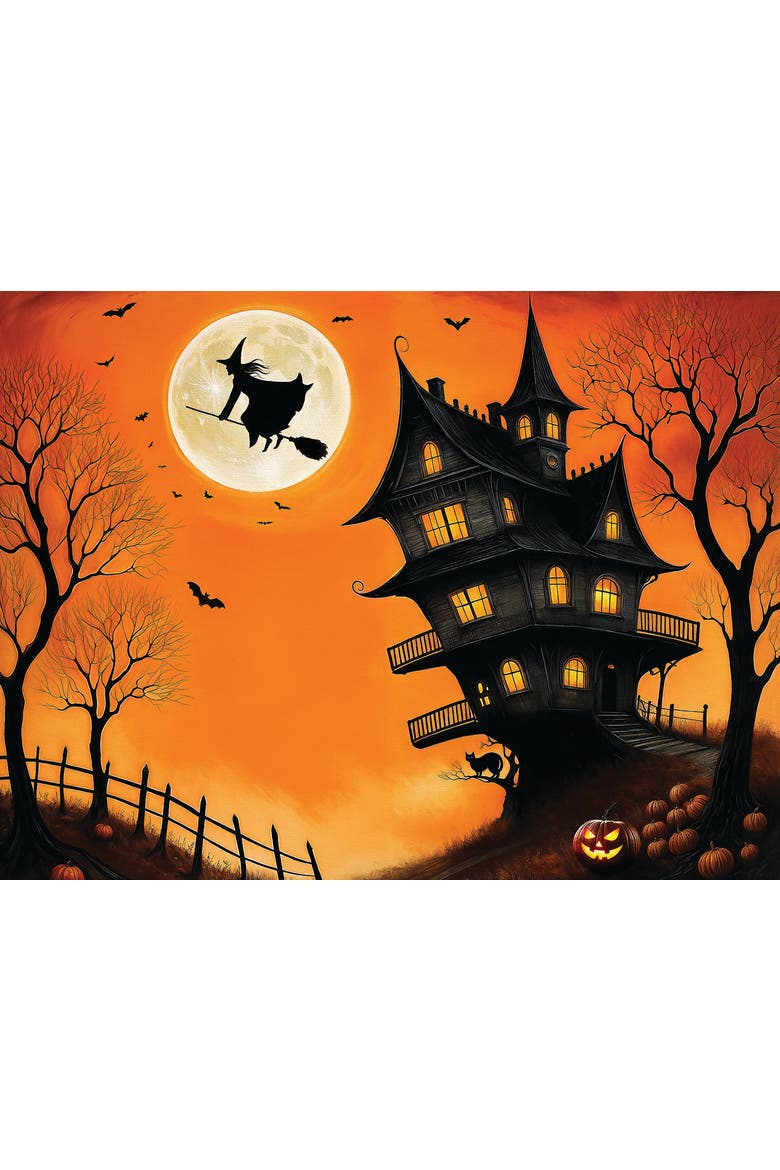 Haunted Halloween House and Witch 500 piece Jigsaw Puzzle for Adults, Alternate, color, Multicolor