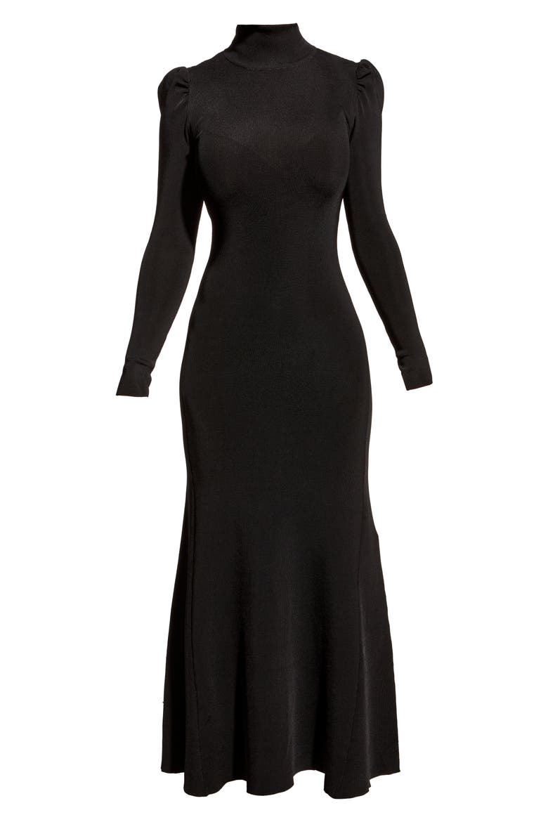 Harvest Moon Knit Dress, Alternate, color, BLACK