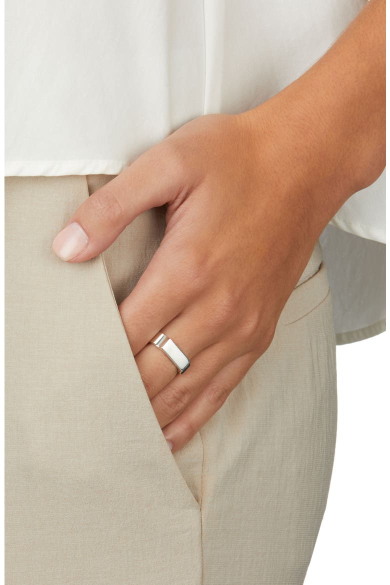 Wide Signature Ring, Alternate, color, SILVER