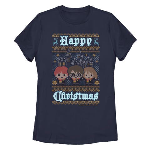 Women's Harry Potter Main Trio Ugly Sweater  Graphic T-Shirt