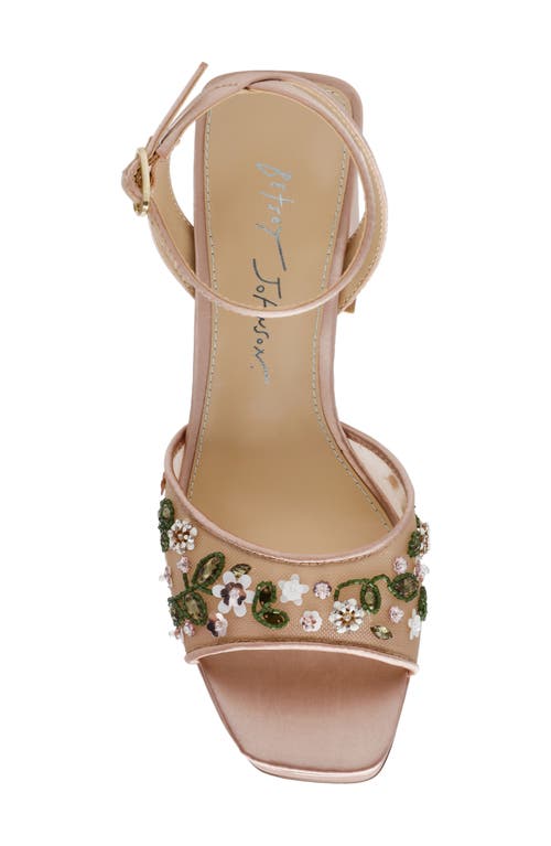 Betsey Johnson Kirra Ankle Strap Sandal In Beige
