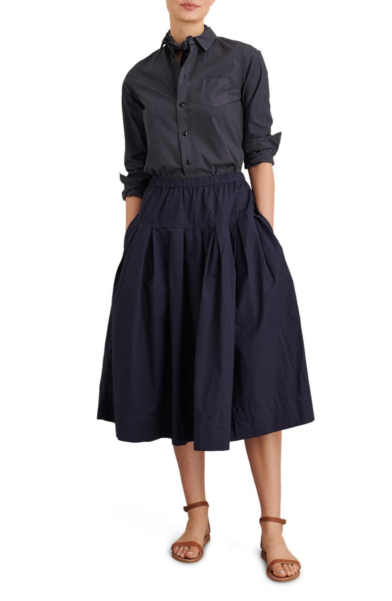 Alex Mill Paper Poplin Pull-On Midi Skirt, Main, color,