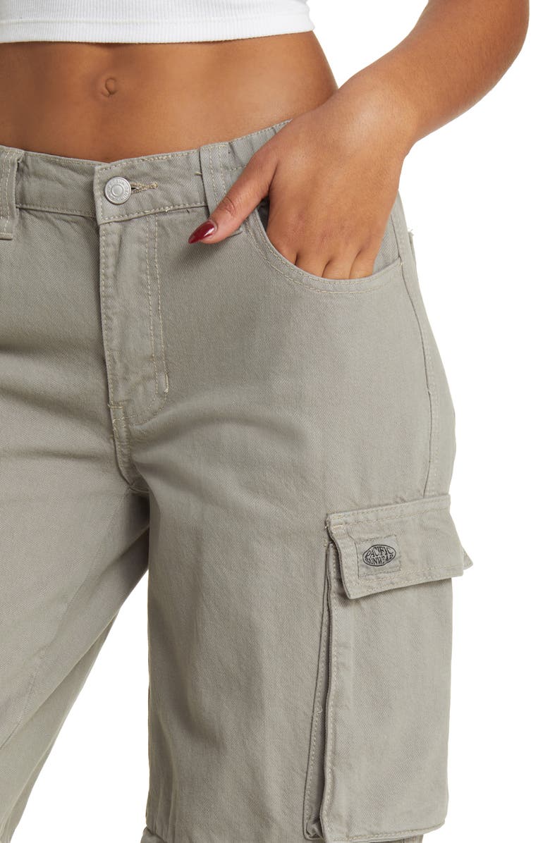 PacSun Low Rise Zip Off Cotton Twill Convertible Cargo Pants, Alternate, color, Dusty Sage