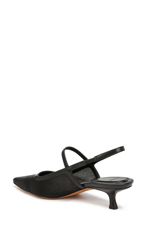 Vince Mesh Leather Kitten Slingback Pumps