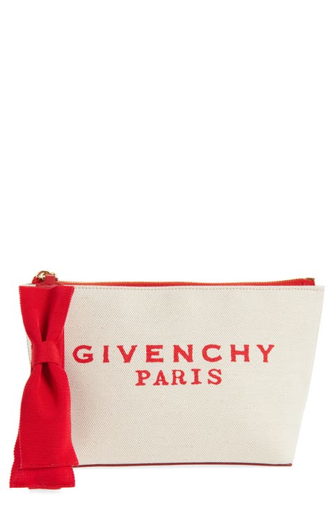 Small Logo Canvas Wristlet Pouch