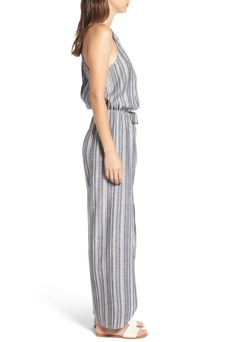 Halter Neck Jumpsuit, Alternate, color, BLACK/ GREY