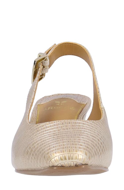 J. Reneé Hadyn Lizard Embossed Slingback Pump In Gold