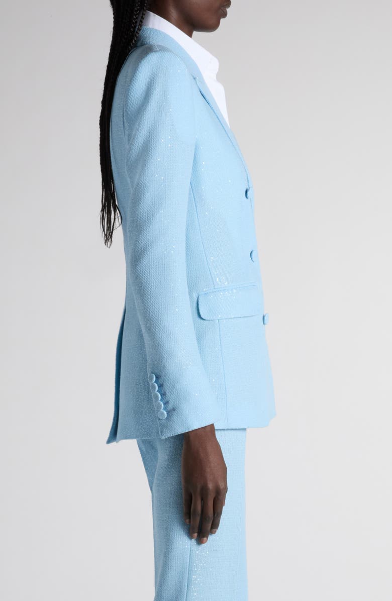 TOM FORD Sequin Embellished Double Breasted Jacket, Alternate, color, Sky Blue