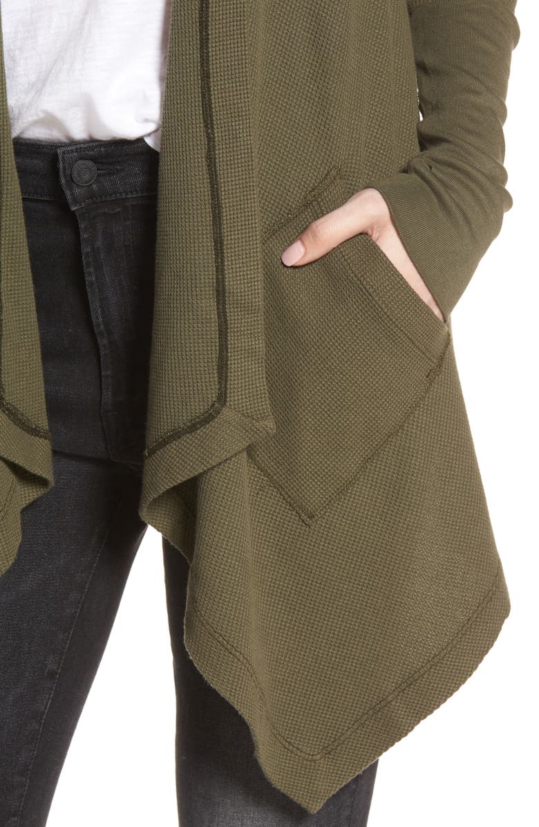 Splendid Draped Thermal Hoodie, Alternate, color,