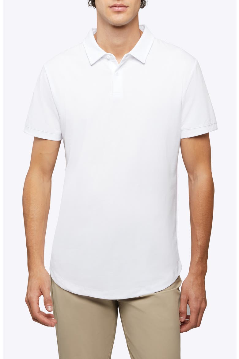Trim Fit Cotton Blend Polo, Main, color, WHITE