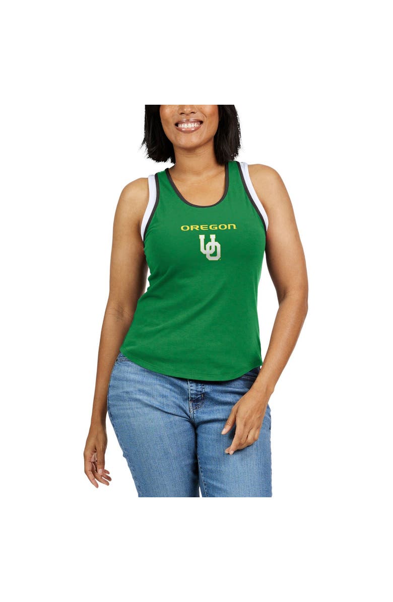 WEAR by Erin Andrews Women's WEAR by Erin Andrews Green Oregon Ducks Open Hole Razorback Tank Top, Alternate, color, 