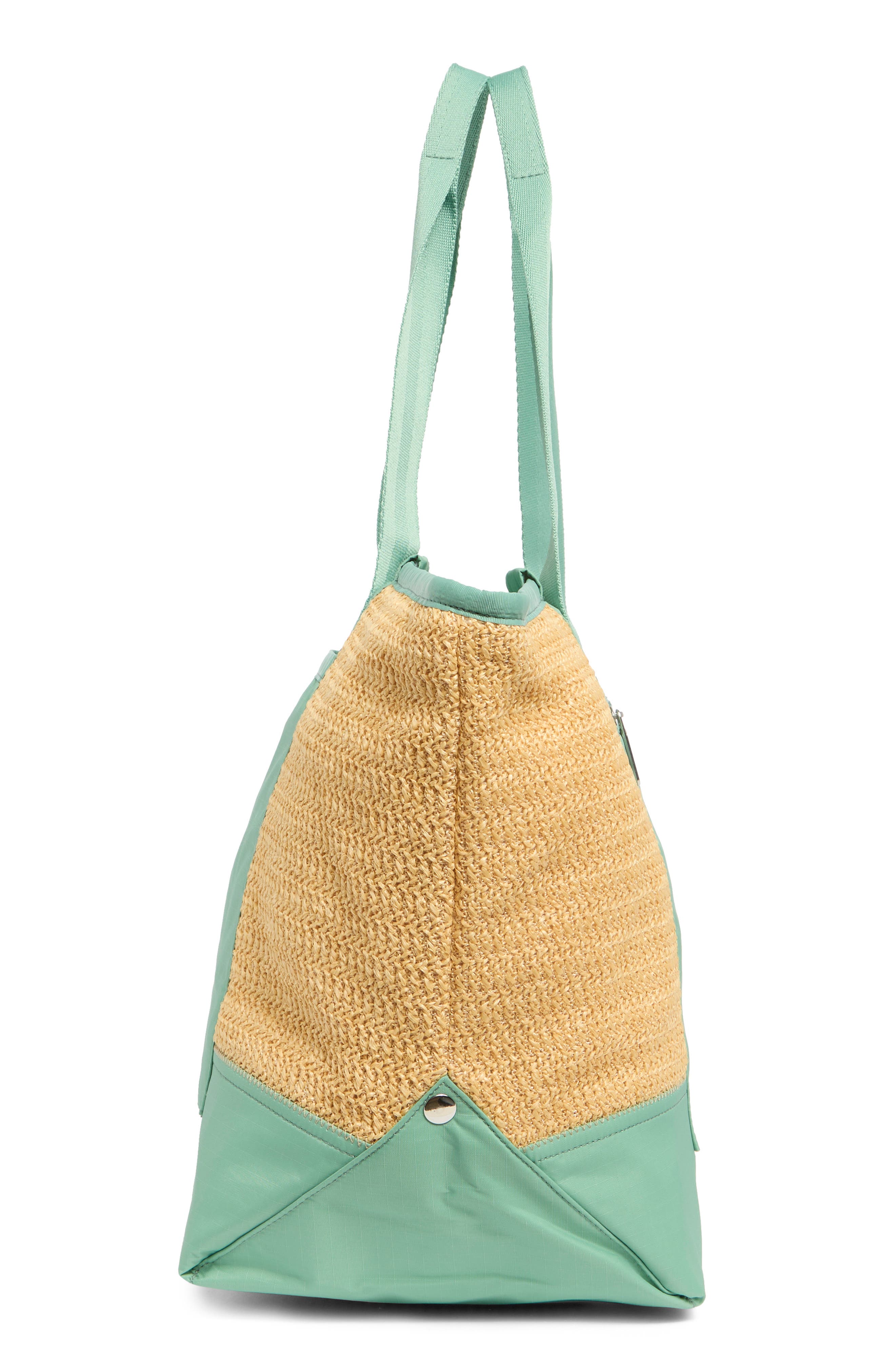LeSportsac Raffia East/West Tote Bag, Alternate, color, Sage Green Raffia