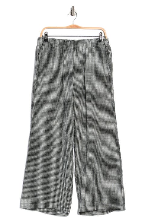 Gingham Wide Leg Organic Cotton Pants