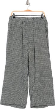 Eileen Fisher Gingham Wide Leg Organic Cotton Pants