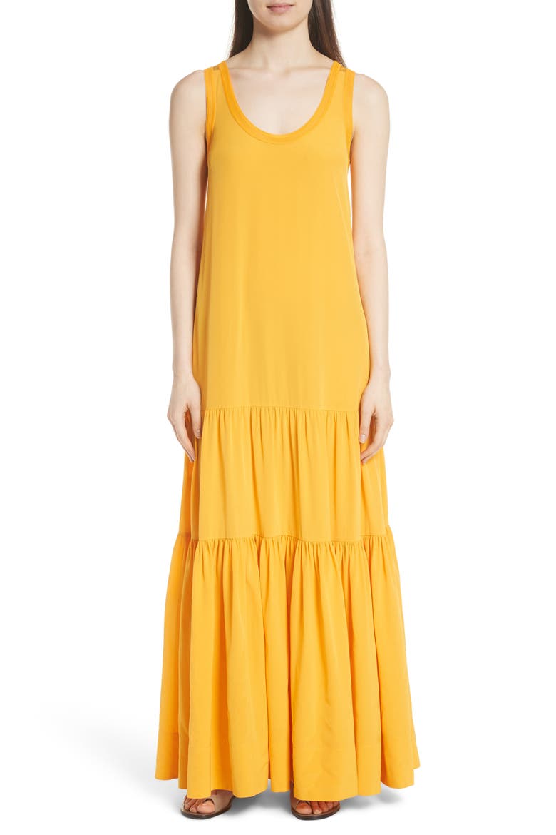 Hazel Silk Tank Dress, Alternate, color, SAFFRON