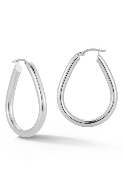 Pear Hoop Earrings