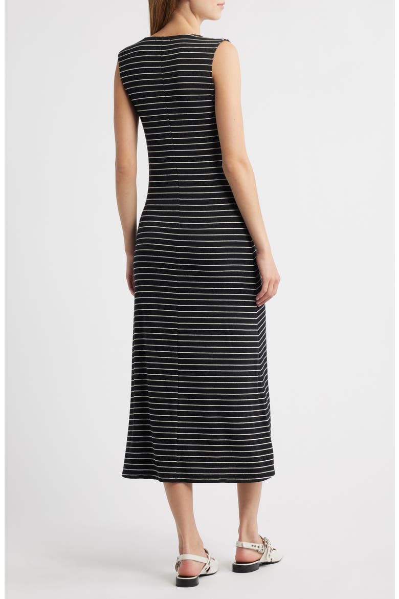 The Knit Stripe Sleeveless A-Line Dress, Alternate, color, BLACK MULTI