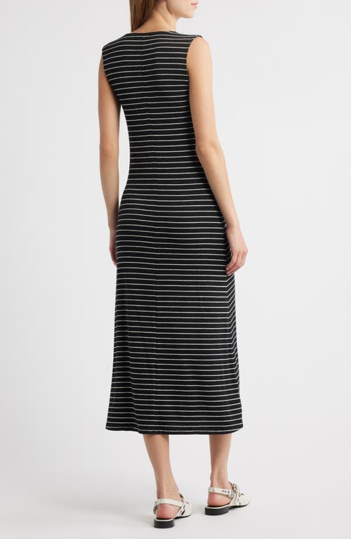 Rag & Bone The Knit Stripe Sleeveless A-line Dress In Black